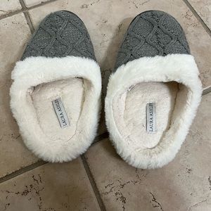 $5 SALE. Laura Ashley slippers. Gray. Large. EUC